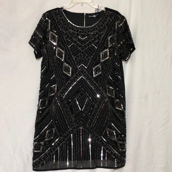 Boohoo Dresses & Skirts - Embellished Cap Sleeve Shift Dress